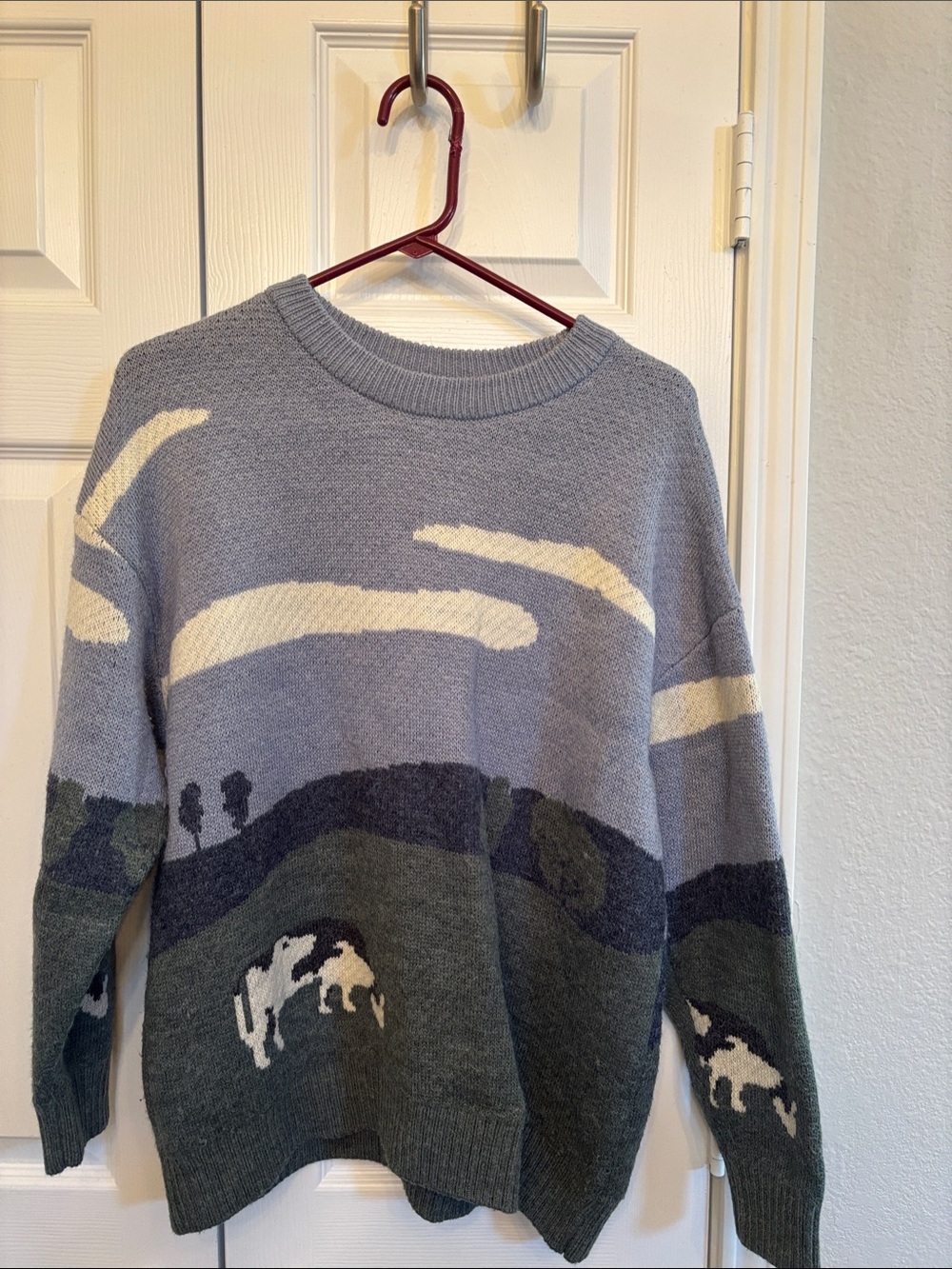 Unisex Aelfric Eden vintage prairie cow pattern sweater